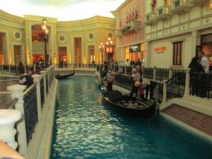 Venetian inside gondolas