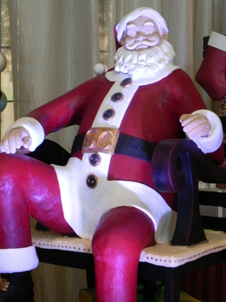 WDW Swan and Dolphin Holiday Santa made out of chocolate!