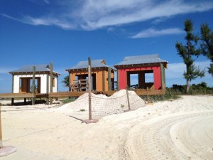 Cabanas under construction