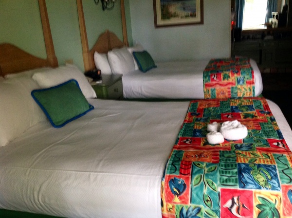 Caribbean Beach renovated room I love the look of the new bedding!