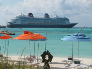 View of Disney Fantasy from Cabana