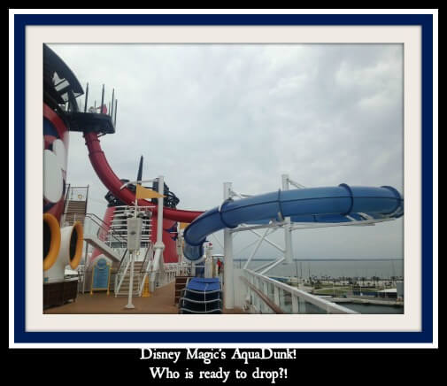 Dropping down the AquaDunk on the Disney Magic