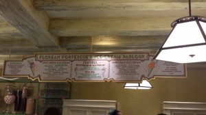 Florean Fortescue's Ice Cream Menu