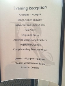 Evening menu This is an example of one evening's offerings!