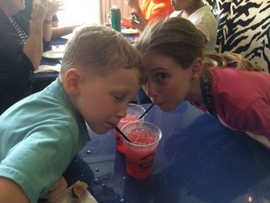 Shirly Temples by request The kids can even special request a Shirley Temple! (Sprite and cherry juice, complete with cherries on top!)