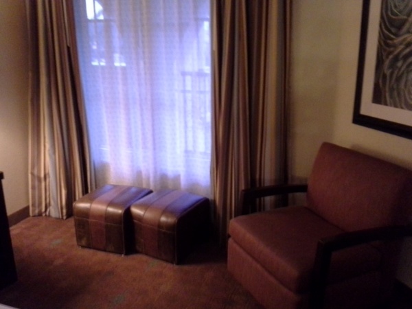 Chair and ottomans in the master bedroom