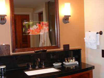 3-bedroom villa bath with TV in mirror