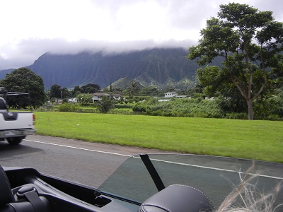 Cloud covered mountain top