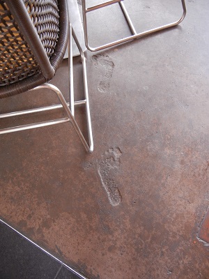 Footprints in floor Footprints in floor