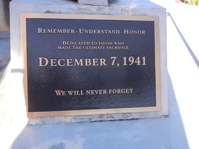 Pearl Harbor memorial plaque Pearl Harbor memorial plaque
