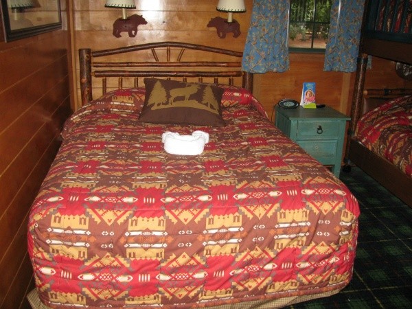 Double bed in bedroom