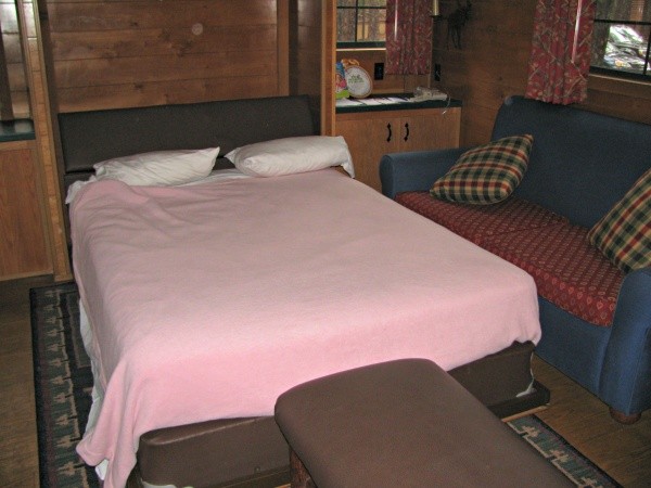Pull down bed in living area Pull down bed in living area