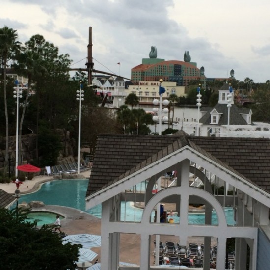 We had a view of the pool and the BoardWalk area from our room at Beach Club Resort.