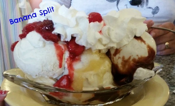 The Banana Split with Vanilla Ice Cream