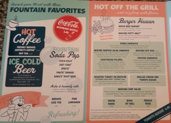 Fountain Favorites and Hot Off The Grill The Menu