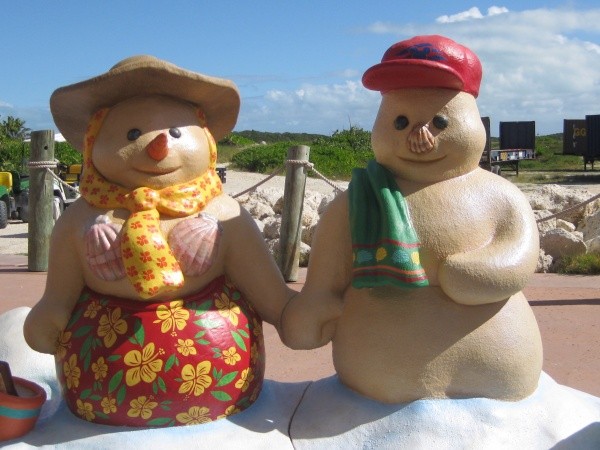 snowmen at Castaway Cay Festive!