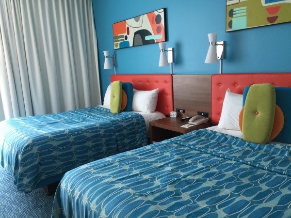 Colorful standard rooms with two queen size beds