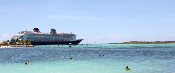 Disney's Private Island Castaway Cay - View from Pelican Point A View of the Disney Dream from Pelican Point on Castaway Cay