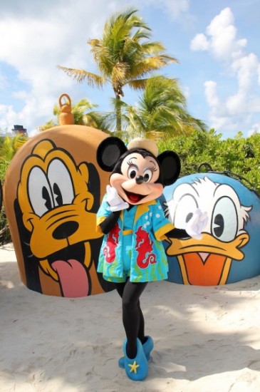 Minnie Mouse at Scuttle's Cove on Disney's Castaway Cay Minnie Mouse at Scuttle's Cove on Castaway Cay