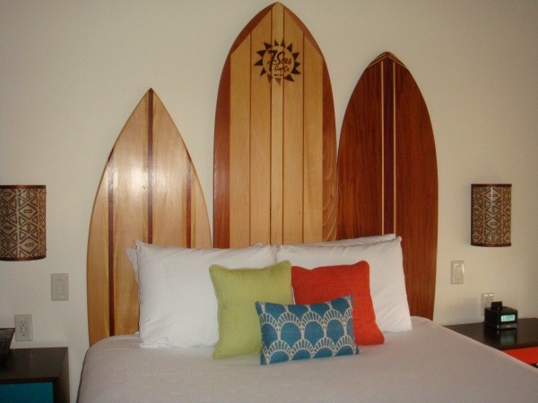 Surfboard Headboard in Poly bungalow Surf headboards at the Poly