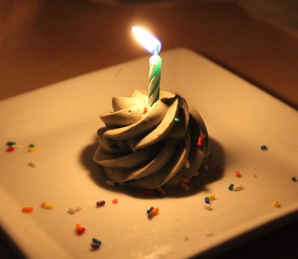 More Grey Stuff topped with a birthday candle to make a wish!