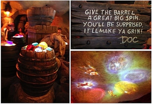 Seven Dwarfs Mine Train Barrel Spin in the interactive Stand-by line at Magic Kingdom Seven Dwarfs Mine Train Barrel Spin in the interactive Stand-by line at Magic Kingdom