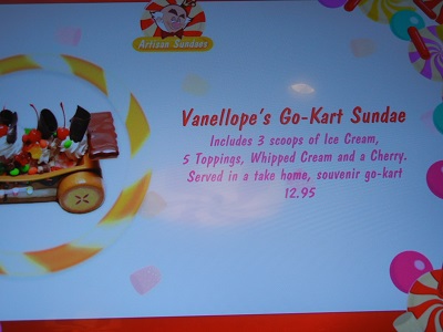 Vanellope Von Schweetz’s Race Kart Sundae