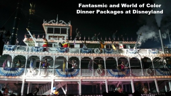 Mark Twain Steamboat with Characters at end of Fantasmic at Disneyland