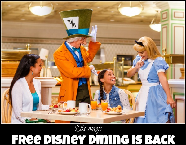 Walt Disney World 2016 FREE Dining  – Available Now