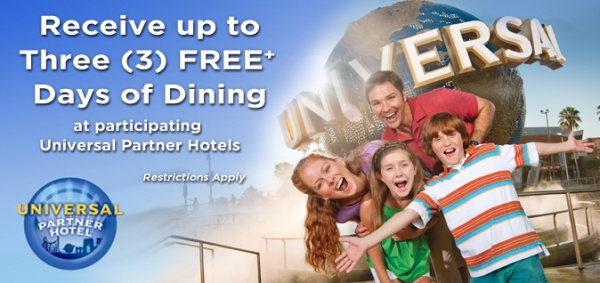 Up To Three Days of FREE Dining at Universal Partner Hotels