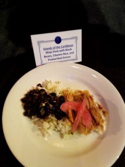 Mojo Pork with Black Beans, Cilantro Rice and Pickled Red Onions 
