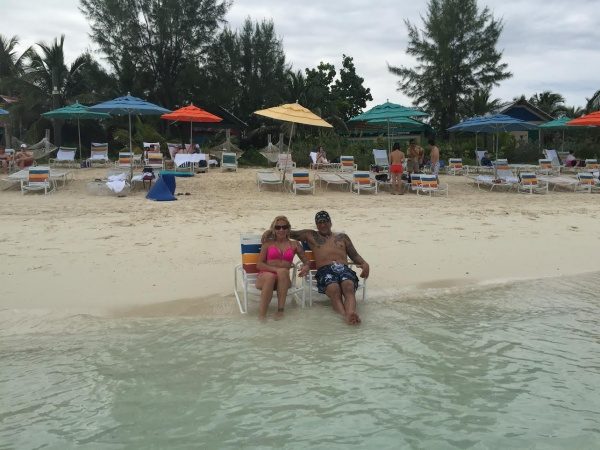 cocktails and sand chairs on Serenity Bay