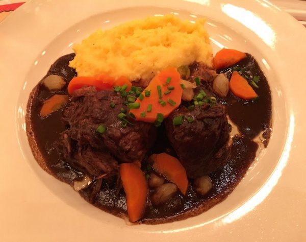 Boeuf Bourguignon, polenta cremeuse at Les Chefs de France - Epcot France Pavilion