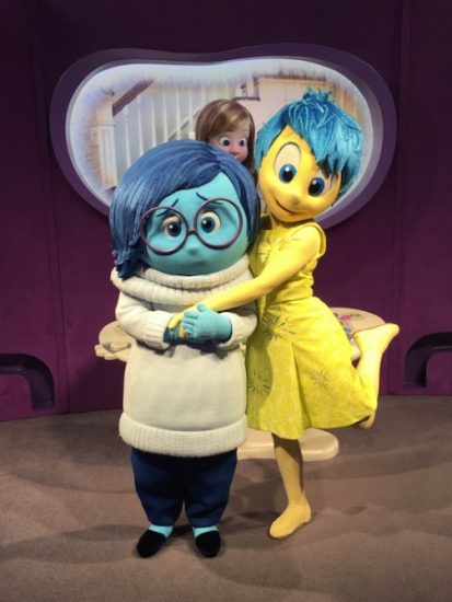 Joy & Sadness from Inside Out at the Character Spot - Epcot Future World Joy & Sadness from Inside Out at the Character Spot - Epcot Future World
