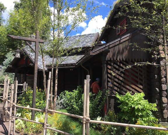 The walkway leading up to Anna & Elsa's summer home - Royal Sommerhus in Epcot.