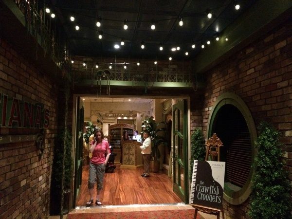 Festive decorations line the entrance walk way into Tiana's Place.