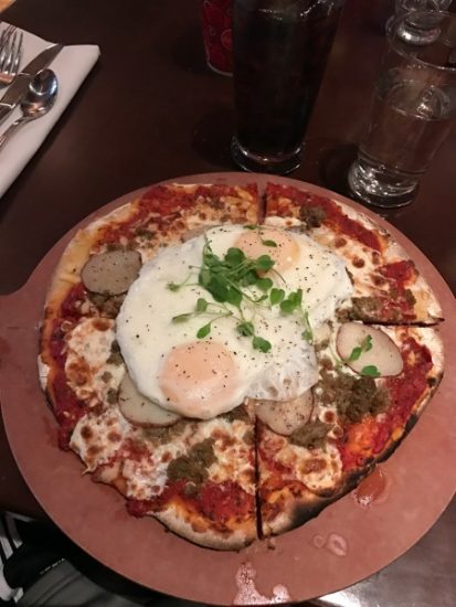 Breakfast Pizza at Tratorria al Forno