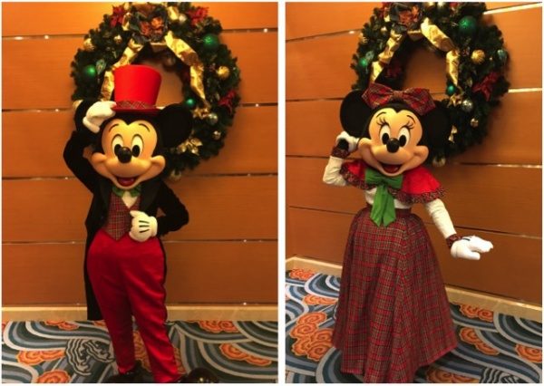 On the Very Merrytime Cruise, meet your favorite Disney Character in their finest holiday attire. Mickey and Minnie looking fabulous. 'Tis the season!