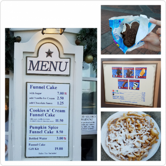 Epcot Snacks Funnel Cake and Ice Cream in Epcot