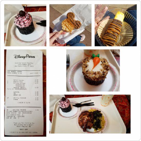 Epcot "Last Meal" and Snacks - using up those dining credits Sunshine Seasons Dining Plan meal and snacks