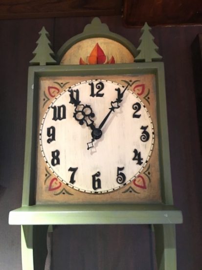 Disney Wonder Oceaneer Club - Frozen Adventures - Frozen Adventures - Norwegian accents like this carved clock with rose painting Frozen Adventures - Frozen Adventures - Norwegian accents like this carved clock with rose painting
