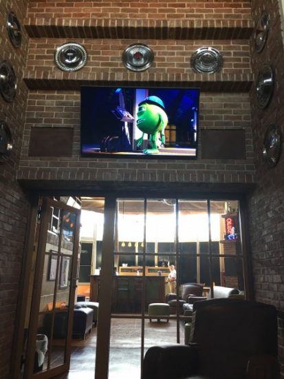 Looking back out from inside this separate hang out area to the main social lounge.