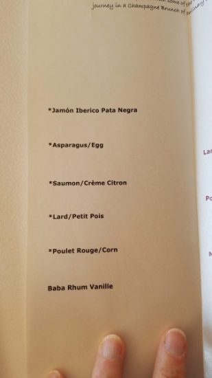 Remy brunch menu August 2018