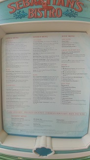 Sebastian's Bistro menu