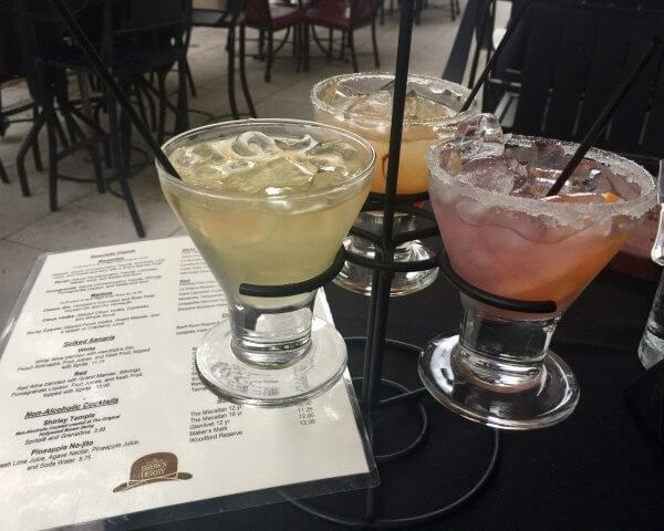 A fun thing to try as you sit outside and people watch and enjoy delicious food is the Margarita flight A fun thing to try as you sit outside and people watch and enjoy delicious food is the Margarita flight