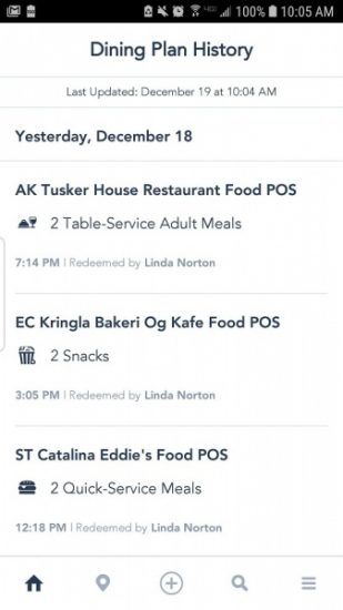Dining Plan History Dining Plan History