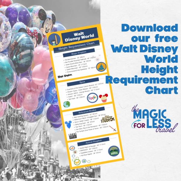 Disney World Attraction Height Requirement Chart