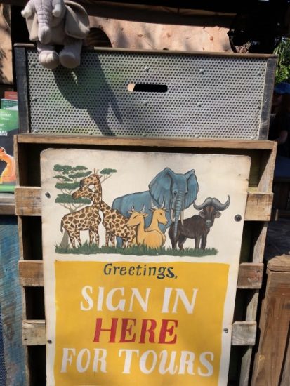 Tour Check In Sign Backstage Animal Tour Checkin