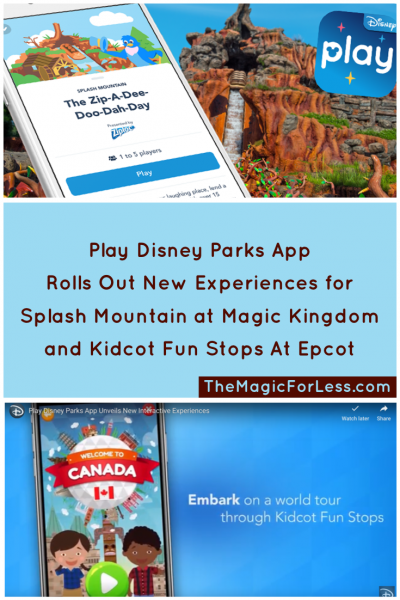 Play Disney Parks App Rolls Out New Experiences for Splash Mountain and Kidcot Fun Stops