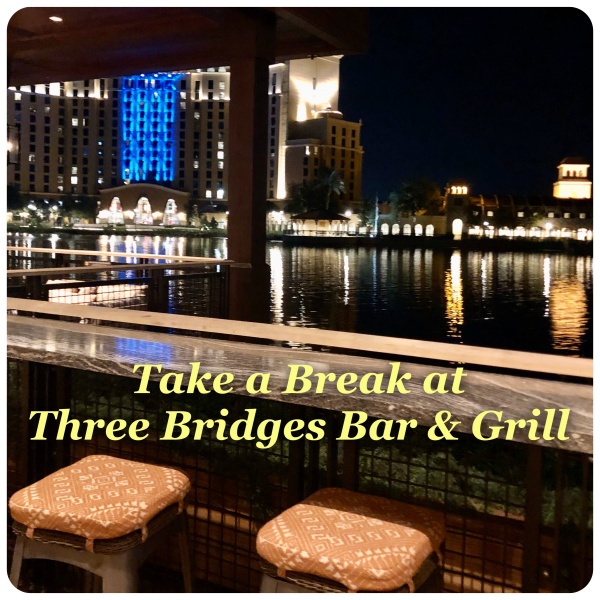 Take a Break at Three Bridges Bar & Grill at Villa Del Lago